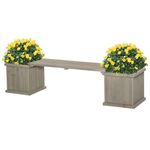 Grey Wooden Garden Planter Bench Outdoor 2 Seater Raised Bed Flower Patio Seat 