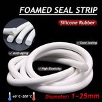 Silicone Rubber Round Sponge strip White Foam Seal Strip Draught Excluder 1~25mm