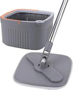 Microfiber Spin Mop and Buckets Sets with Telescopic Steel, Separate Areas