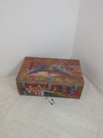 Antique Steamer Trunk Hand Painted One Of A Kind *With Keys C1930s @hc#