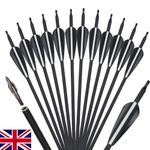 12PCS 30" Carbon Arrows Screw Tips Archery Recurve Compound Bow Hunting Shooting