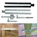 Heavy Duty Adjustable Field Gate Hinge Double  Strap Set Fixings For 76mm Gates