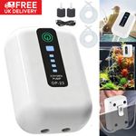 Cordless Aquarium Fish Tank Oxygen Air Pump Dual Outlet Aerator Rechargeable UK