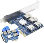 Pcie Splitter 1 to 4 PCI Riser Card, 4 Risers into 1 PCI Card, USB3.0