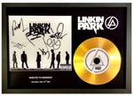 LINKIN PARK - MINUTES TO MIDNIGHT - SIGNED GOLD CD DISC COLLECTABLE MEMORABILIA