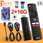 TV98 TV Stick Android 14 Smart TV Box 2.4G 5G Dual WiFi 2G+16G 8K Media Player #