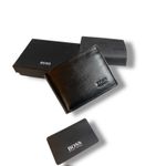 Hugo Boss Men's Genuine Leather Trifold Wallet For Credit Card Notes & Coins