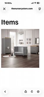 Puggle Chelford Sleigh Cot 6 Piece Nursery Furniture Set With Eco Fibre Mattress