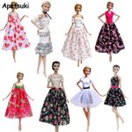 Fashion 1/6 Doll Clothes For 11.5" Doll Outfits Floral Party Dress Midi Skirt