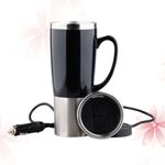 12V Electric Car Kettle Stainless Steel Water Heater 401-500 ml Black Color