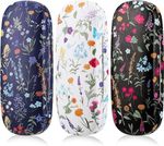 3 PCS Hard Shell Glasses Case PU Leather Glasses Case with Cleaning Cloth