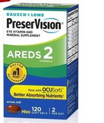Preservision Areds 2 Eye Vitamin Bausch - Lomb 120 Soft Gels