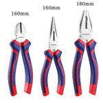 WORKPRO 3-Piece Pliers Set,6" Long Nose, 6" Diagonal Cutting, 7" Combination