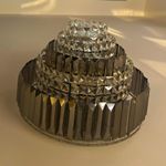 Chrome Round Crystal Flush Mount Ceiling Light, Hardwired Wall Switch Downlight