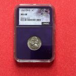 1965 SMS Jefferson Nickel 5C NGC MS68 Trader Bea Purple Core US Coin