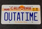 Back to the Future OUTATIME De Lorean prop License Plate Embossed on Aluminium 