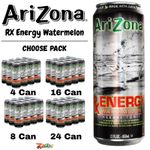 AriZona RX Energy Watermelon 22oz Energy Drink Big Can – Choose Qty