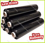 BLACK PALLET WRAP STRETCH SHRINK CAST PARCEL PACKING CLING FILM LONG STRONG400mm