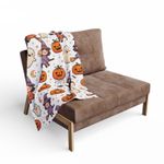 Cute Halloween Witch Ghost Pumpkin Blanket | Fleece Throw