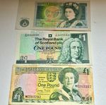 3x £1 British Banknotes 1978 Elizabeth II Pictorial Bank of England RBS Jersey