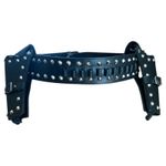Double Holster  Leather Gun Revolver Holder Conical Studded Punk Cowboy belt