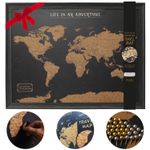 Travel Map World Pinboard | Various Sizes | Cork Design | Includes Pins | SPLOSH