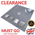 CLEARANCE Wet Room Shower Tray Kit Square Drain Walk In Base XPS Tiling Tray UK