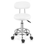 PU Leather Adjustable Backrest Round Salon Stool Massage Chair Hydraulic Lift