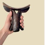 1960s Ethiopian Wooden Headrest Handmade Tribal Ethnographic Collectible
