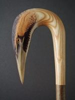 wooden walking stick hand carved Beautiful bird wooden walking gift