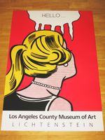 Roy Lichtenstein Exhibition Poster "Hello" Los Angeles Art Museum Vintage Mint