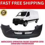 Mercedes Sprinter 2018-2025 Front Bumper Black Textured No Sensor Holes No Fog