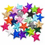 2 or 10 Star Iron On Patches 3cm Sew On Applique Fabric Badge 22 Colours