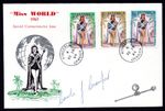 JAMAICA 1963 AUTOGRAPH OF MISS WORLD 1963 CAROLE CRAWFORD WITH KINGSTON FDC