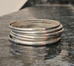 Beautiful Silver Bangle Set! Handmade 925 Sterling Silver Bangle set! MO*