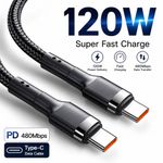 Type C to Type C Cable USB C Fast Charger Samsung Lead For iPhone 16 17 Pro Max