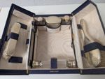 Asprey  Solid Silver Gilt Travelling Vanity Set in Gladstone Case - London 1917