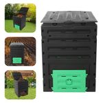 450L Black Green Composting Bin – Fast Organic Garden Composting, Eco-Friendly