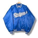 LA Dodgers Majestic Jacket Mens 2XL Blue Nylon Varsity MLB Baseball Los Angeles