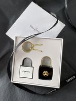 NWT Chanel Padlock &Key Set Counter VIP Bag Keychain New with Box and Eibbon