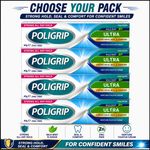 1/4 Poligrip Ultra Denture Adhesive Cream 40g Strong All Day Hold Secure Care