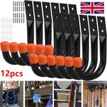 12 Packs Garage Storage Hooks Wall Mount Workshop Organizer Heavy Duty Steel