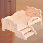 Wooden Mini Bed for BJD Dolls Cute Animal Shape Developmental Toy Simulation