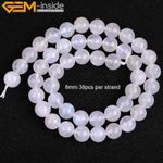 Natural Blue Rainbow Moonstone Gemstone Loose Beads For Jewellery Making 15"