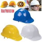 MENS HARD HAT SAFETY HELMET CONSTRUCTION BUILDERS SITE HEAD PROTECTION UNISEX