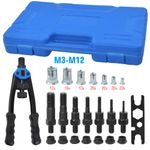 Professional 110PCS Hand Nut Tool M3-M12 Repair Kit Riveter Rivnut Gun Mandrels