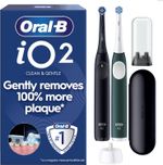 Oral-B Io2 Electric Duo Toothbrushes, Gentle Care Toothbrush Heads Travel Case