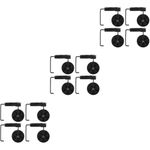 12Pcs Reusable Black Plastic Cart Wheels for Shopping Trolley Replacement