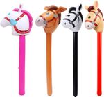 4 PCS Inflatable Horse Stick, Horse Hobby, 37 Inch Inflatable Horse,Blow Up Hor