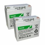 2 x 12V 22AH (Replace 17AH 18AH 19AH 20AH 21AH) Lucas VRLA AGM Battery No Spill